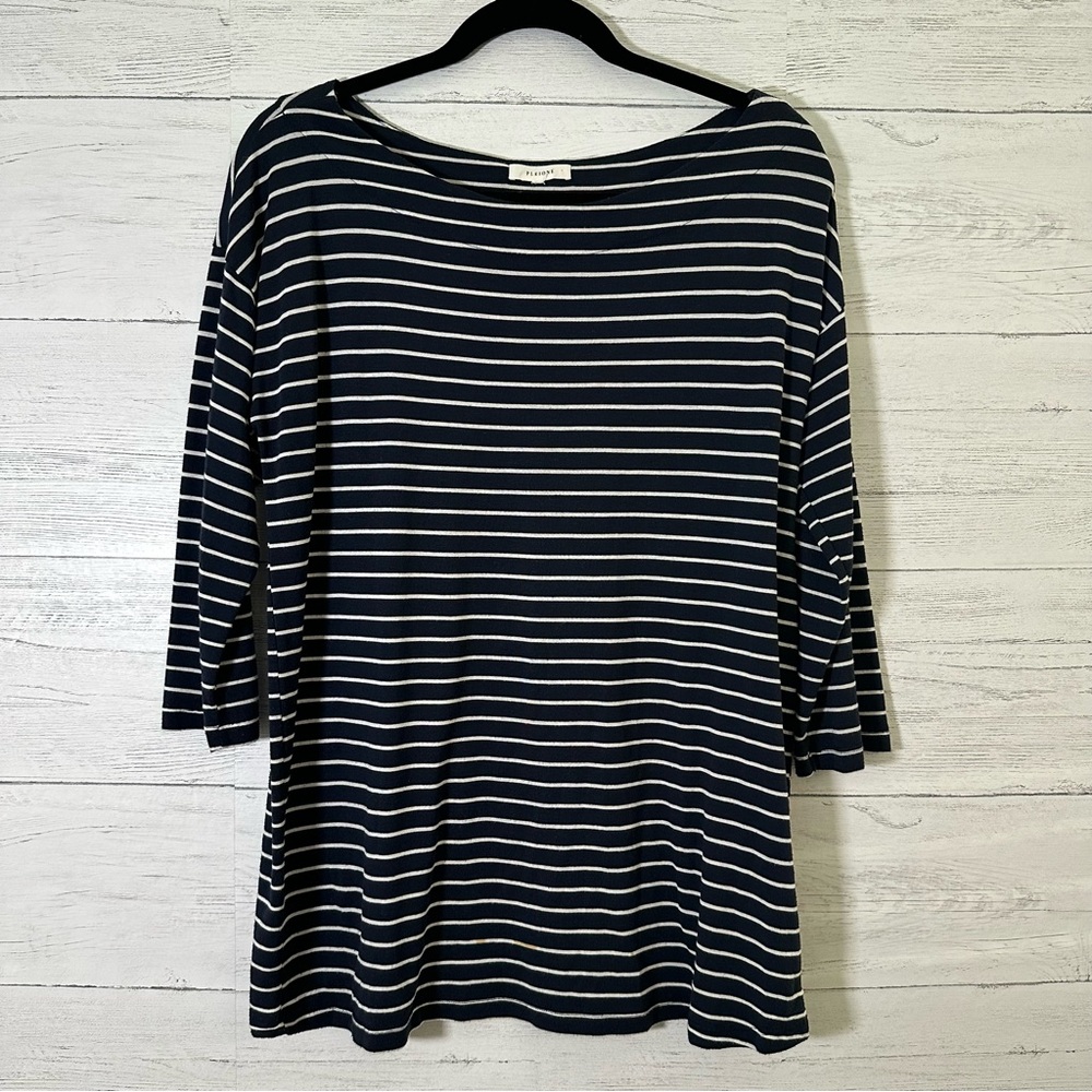 🌈 pleone striped long sleeve tunic length top size large